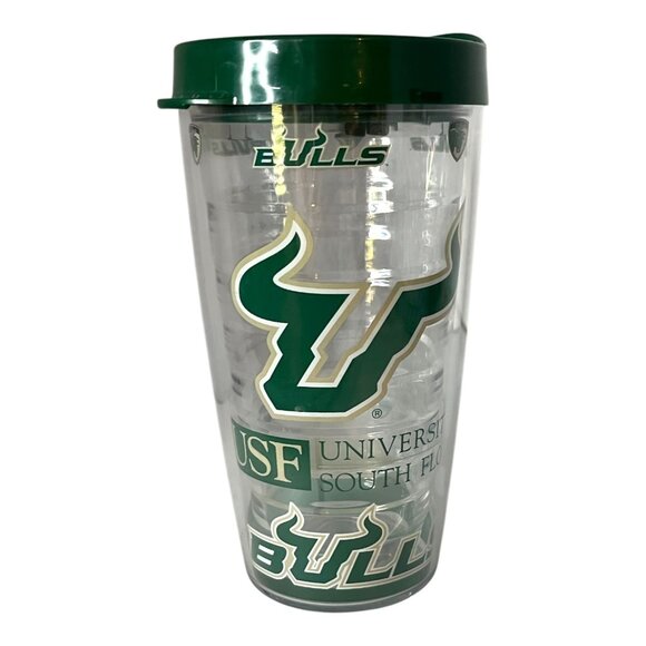 University of South Florida USF Bulls 16 oz Insulated Tervis Tumbler with Green - Picture 2 of 5